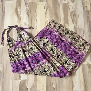 Vintage Old Navy Dress Women's Small Maxi Linen Blend Boho Beach Indie Earthy